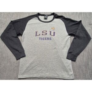 LSU Tigers gray‎ thermal raglan sleeves shirt LG graphic print men's P2 game day
